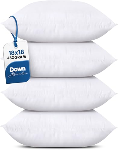 Utopia Bedding Throw Pillows (Set of 4, White), 18 x 18 Inches Pillows for Sofa, Bed and Couch Decorative Stuffer Pillow Utopia Bedding Throw Pillows (Set of 4, White), 18 x 18 Inches Pillows for Sofa, Bed and Couch Decorative Stuffer Pillow
