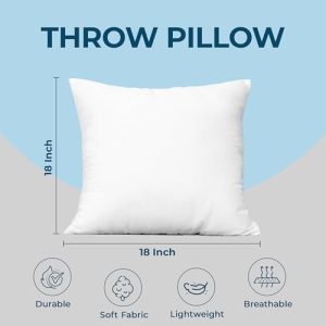Utopia Bedding Throw Pillows (Set of 4, White), 18 x 18 Inches Pillows for Sofa, Bed and Couch Decorative Stuffer Pillow