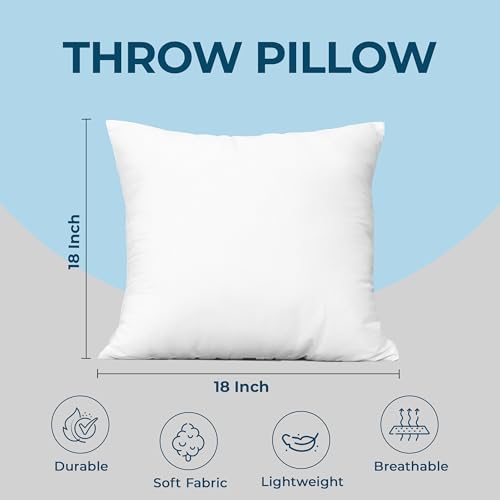 Utopia Bedding Throw Pillows (Set of 4, White), 18 x 18 Inches Pillows for Sofa, Bed and Couch Decorative Stuffer Pillow Utopia Bedding Throw Pillows (Set of 4, White), 18 x 18 Inches Pillows for Sofa, Bed and Couch Decorative Stuffer Pillow