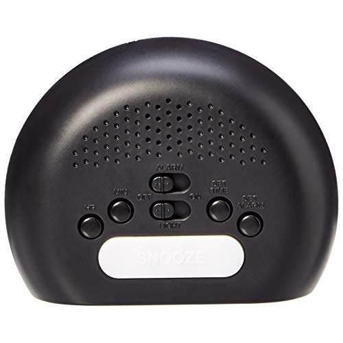 Amazon Basics Small Digital Oval Alarm Clock With LED Display, Nightlight & Battery Backup, Black, 4.5 x 3.5 x 2.4 Inches Amazon Basics Small Digital Oval Alarm Clock With LED Display, Nightlight & Battery Backup, Black, 4.5 x 3.5 x 2.4 Inches