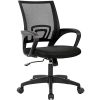 BestOffice | Ergonomic Office Chair | Mid-Back Swivel Desk Chair | Breathable Backrest & Lumbar Support | Adjustable Height | Sponge Seat | Rolling Wheels | Black | for Adults & Women