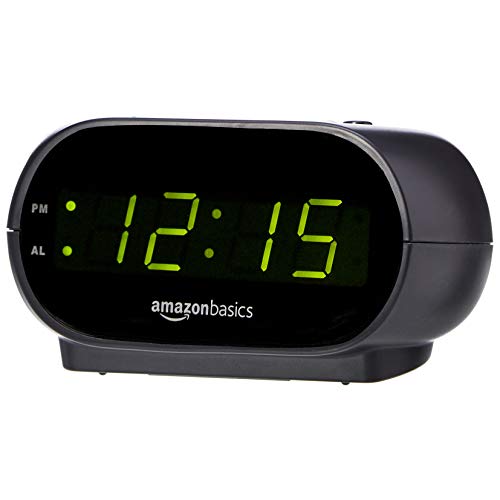 Amazon Basics Small Digital Oval Alarm Clock With LED Display, Nightlight & Battery Backup, Black, 4.5 x 3.5 x 2.4 Inches Amazon Basics Small Digital Oval Alarm Clock With LED Display, Nightlight & Battery Backup, Black, 4.5 x 3.5 x 2.4 Inches