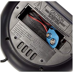 Amazon Basics Small Digital Oval Alarm Clock With LED Display, Nightlight & Battery Backup, Black, 4.5 x 3.5 x 2.4 Inches