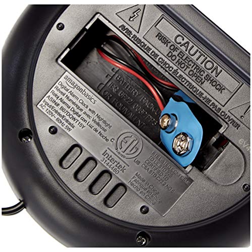 Amazon Basics Small Digital Oval Alarm Clock With LED Display, Nightlight & Battery Backup, Black, 4.5 x 3.5 x 2.4 Inches Amazon Basics Small Digital Oval Alarm Clock With LED Display, Nightlight & Battery Backup, Black, 4.5 x 3.5 x 2.4 Inches