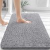 OLANLY Bathroom Rugs 30x20, Extra Soft Absorbent Chenille Bath Rugs, Rubber Backing Quick Dry, Machine Washable Bath Mats for Bathroom Floor, Tub and Shower, Home Decor Accessories, Grey