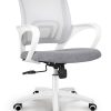 NEO CHAIR Office Desk Computer Chair Ergonomic Mesh Gaming Mid Back Seat with Comfy Lumbar Support Adjustable Height Swivel for Home Task (Grey)