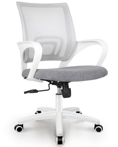 NEO CHAIR Office Desk Computer Chair Ergonomic Mesh Gaming Mid Back Seat with Comfy Lumbar Support Adjustable Height Swivel for Home Task (Grey) NEO CHAIR Office Desk Computer Chair Ergonomic Mesh Gaming Mid Back Seat with Comfy Lumbar Support Adjustable Height Swivel for Home Task (Grey)