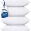 Utopia Bedding Throw Pillows (Set of 4, White), 18 x 18 Inches Pillows for Sofa, Bed and Couch Decorative Stuffer Pillow