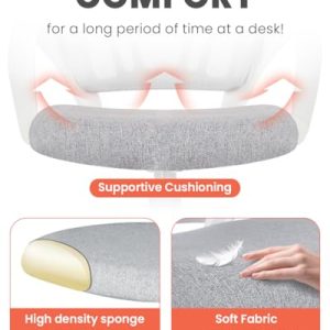 NEO CHAIR Office Desk Computer Chair Ergonomic Mesh Gaming Mid Back Seat with Comfy Lumbar Support Adjustable Height Swivel for Home Task (Grey)