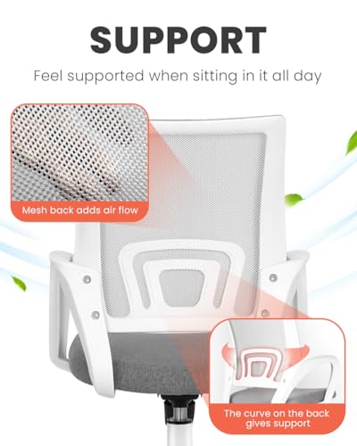 NEO CHAIR Office Desk Computer Chair Ergonomic Mesh Gaming Mid Back Seat with Comfy Lumbar Support Adjustable Height Swivel for Home Task (Grey) NEO CHAIR Office Desk Computer Chair Ergonomic Mesh Gaming Mid Back Seat with Comfy Lumbar Support Adjustable Height Swivel for Home Task (Grey)