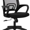 NEO CHAIR Office Desk Computer Chair Ergonomic Mesh Gaming Mid Back Seat with Comfy Lumbar Support Adjustable Height Swivel for Home Task (Black)