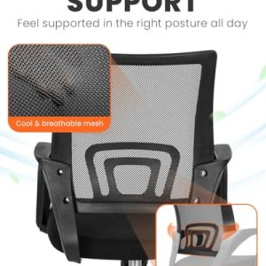 NEO CHAIR Office Desk Computer Chair Ergonomic Mesh Gaming Mid Back Seat with Comfy Lumbar Support Adjustable Height Swivel for Home Task (2 pk - Black)