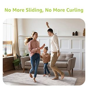 Rabenda 12 Pcs Rug Tape, Non Slip Rug Pads Grippers for Hardwood Floors and Tiles, Reusable Carpet Tape for Area Rugs, Double-Sided Adhesive Rug Stickers Keep Corners Flat (Black)