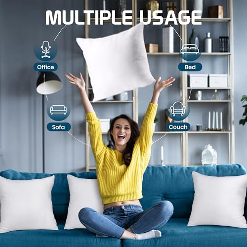 Utopia Bedding Throw Pillows (Set of 4, White), 18 x 18 Inches Pillows for Sofa, Bed and Couch Decorative Stuffer Pillow Utopia Bedding Throw Pillows (Set of 4, White), 18 x 18 Inches Pillows for Sofa, Bed and Couch Decorative Stuffer Pillow