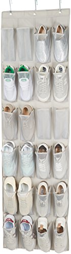 Amazon Basics 24 Medium Pocket Over-the-Door Hanging Shoe Organizer, Light Grey Amazon Basics 24 Medium Pocket Over-the-Door Hanging Shoe Organizer, Light Grey