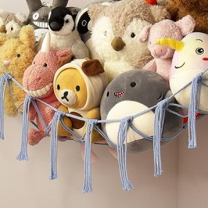 Stuffed Animal Storage Hammock Large Toy Hammock Net for Stuffed Animals Corner - Blue Plush Stitch Stuff Huggy Wuggy Toy Storage Room Decor
