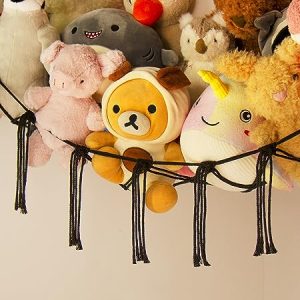 Stuffed Animal Storage Hammock or Net Corner - Large Toy Hammock Net for Stuffed Animals Room Decor - Cute Stuff Animal Organizer Plush Holder - Kids Baby Nursery Essentials Wall Bedroom Home Decor