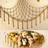 Stuffed Animal Hammock-Large Stuffed Animal Net For Toys Corner-Hanging Stuff Animal Toy Storage Organizer For Plush Plushie Display Caramel Toy Storage Girl Room Bedroom Boho Nursery Decor